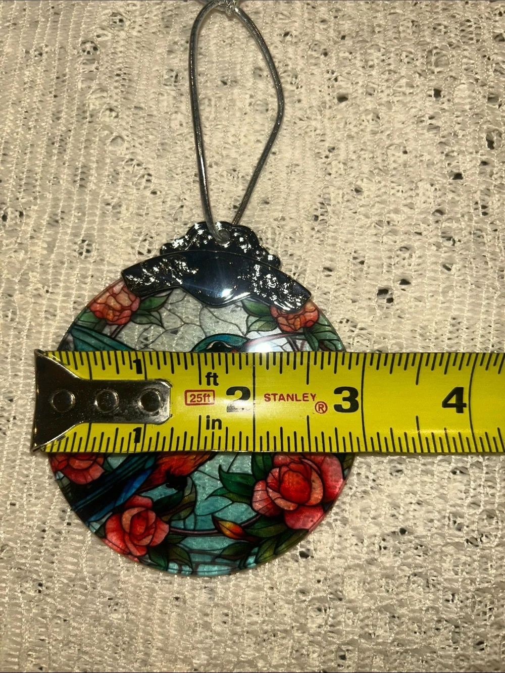 Hummingbird Stained-Glass Style Suncatcher, ornament. 3 inch double sided NIB